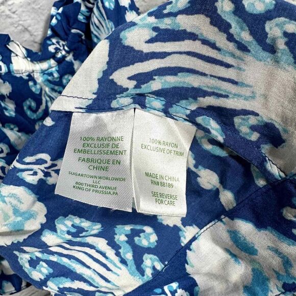 Lilly Pulitzer‎ Tank Top Womens Small New Mays Tassel Blue Jellyfish - Picture 5 of 6